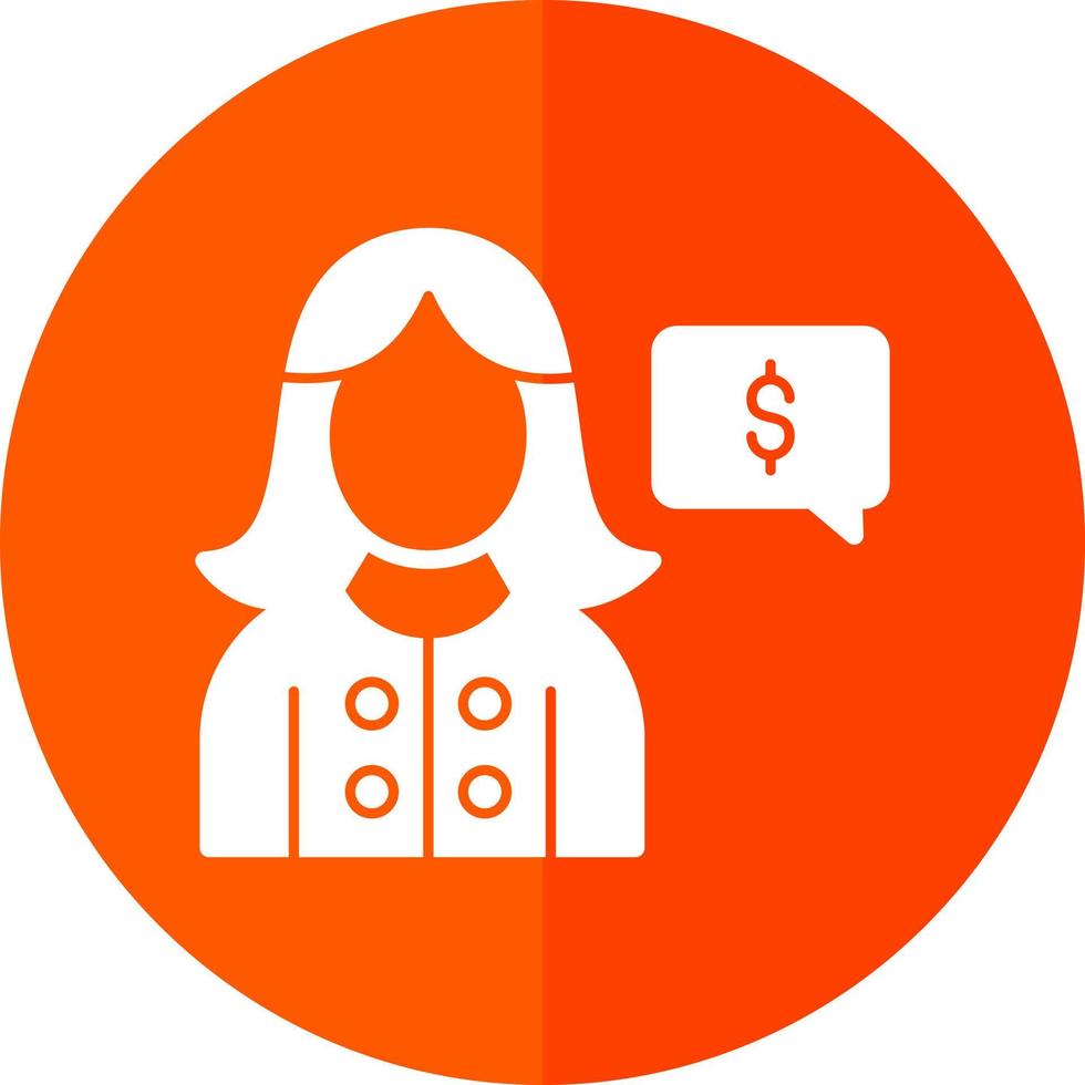 diseño de icono de vector de asesor financiero femenino