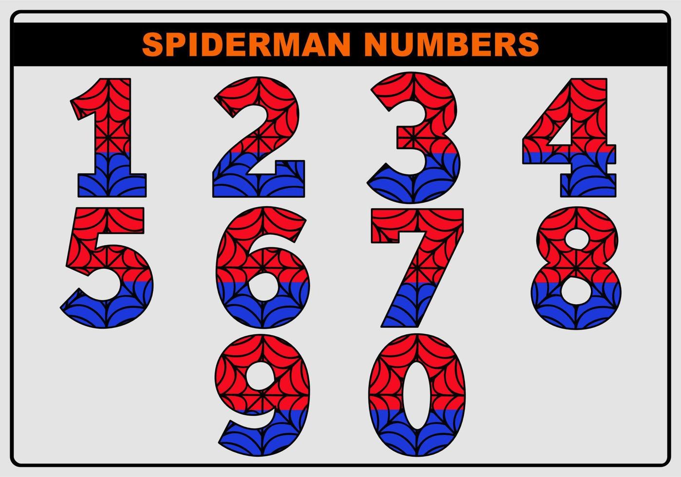 Spider-Man ENGLISH Alphabet Letters vector