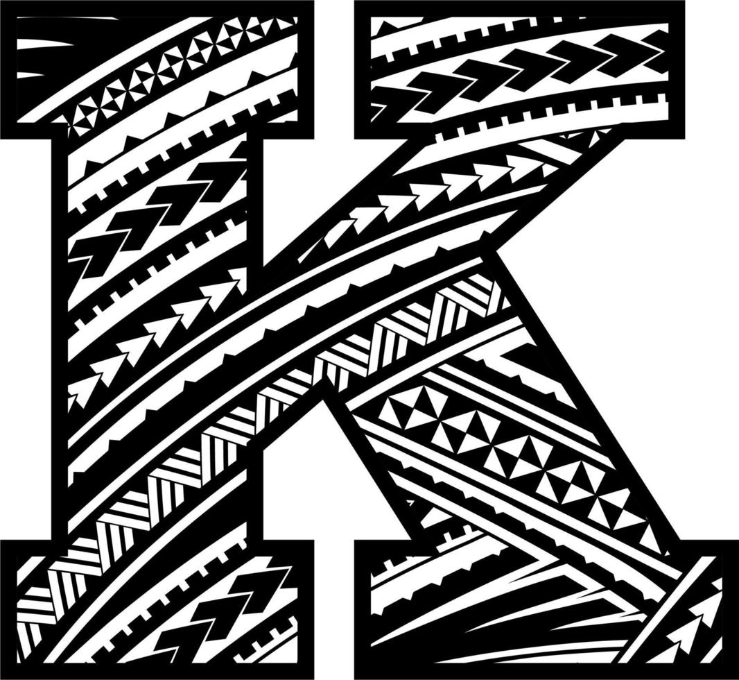 Maori Mandala ENGLISH Alphabet Letters vector