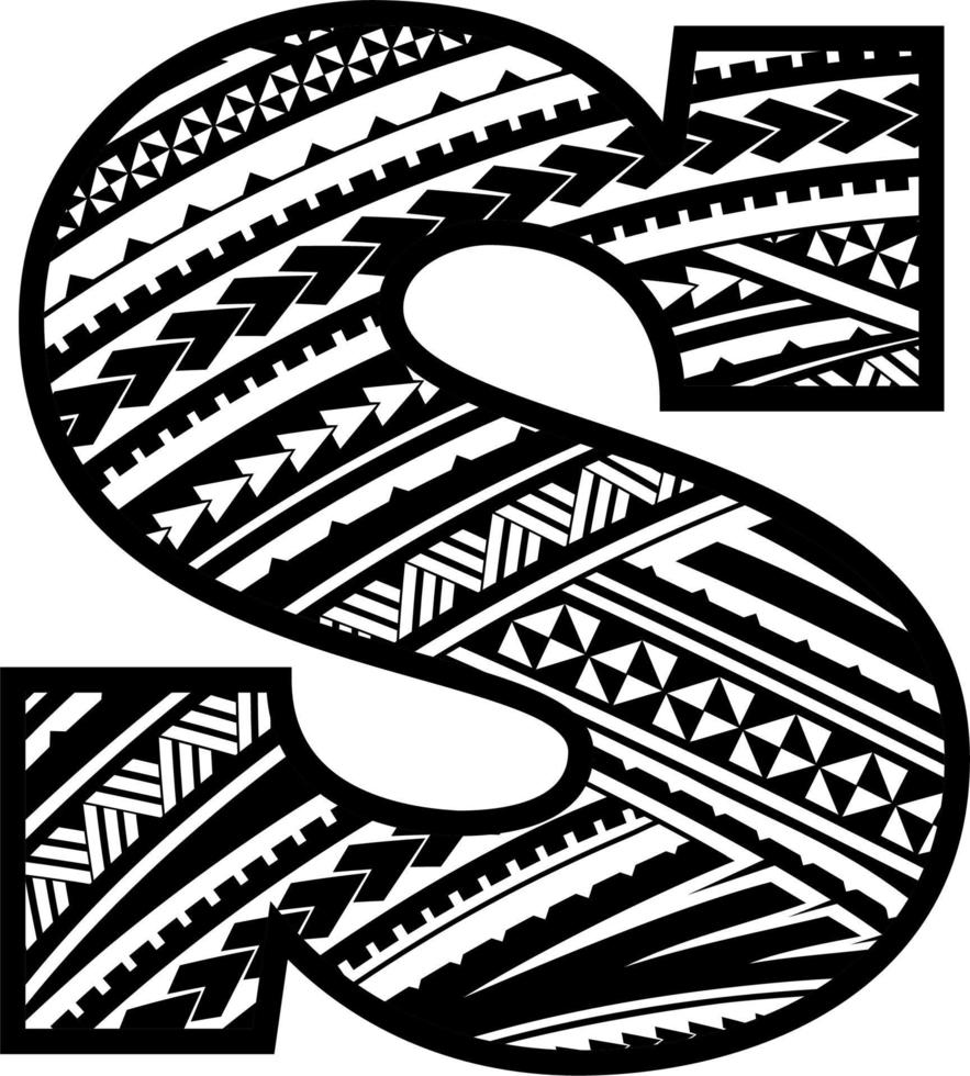 Maori Mandala ENGLISH Alphabet Letters vector