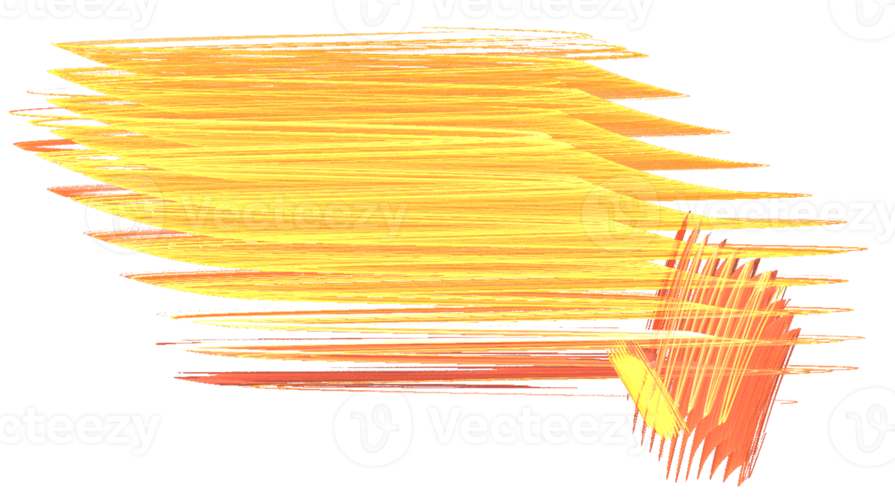 abstract element from yellow and orange horizontal lines, isolated element png