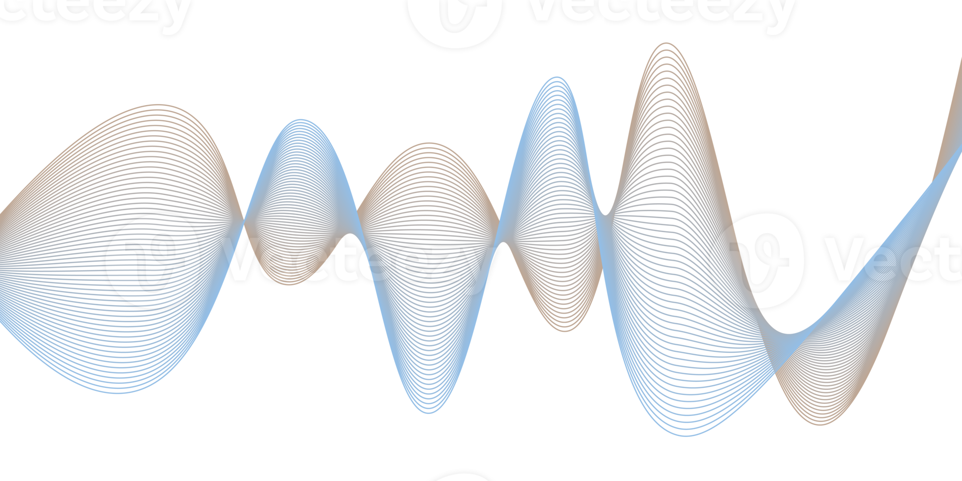 Wave lines smooth flowing dynamic multicolor gradient isolated on transparent background png