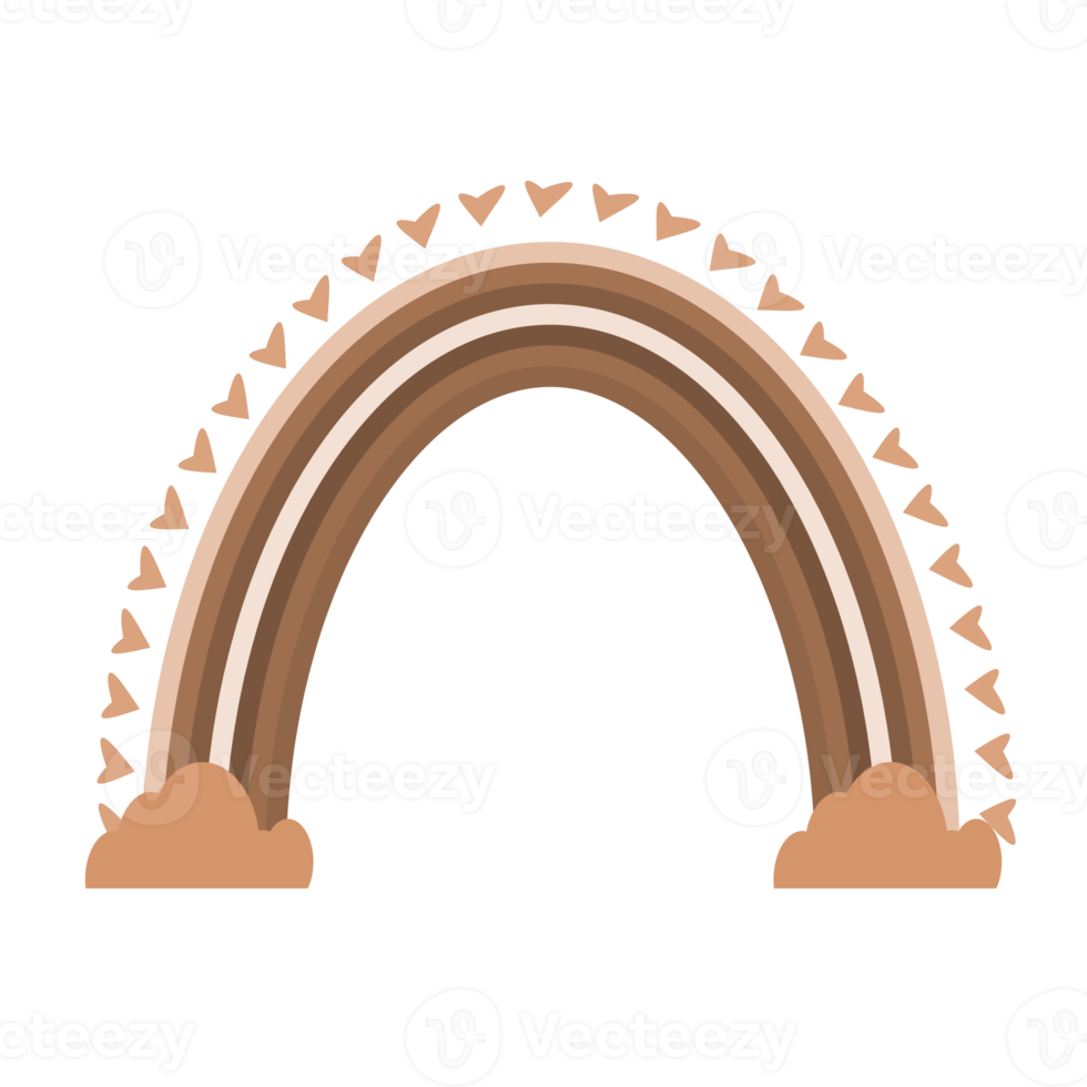 söt pastell regnbåge med moln och söt element png