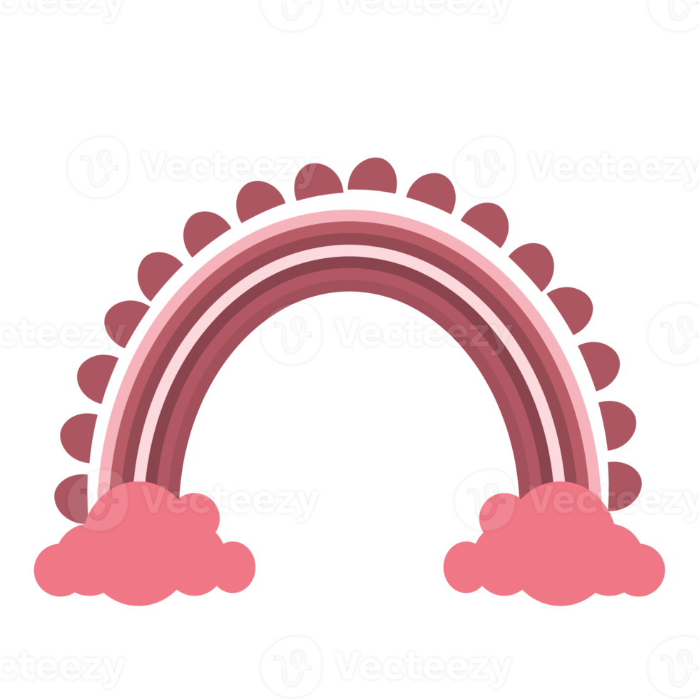 Cute pastel rainbow with cloud and cute element png