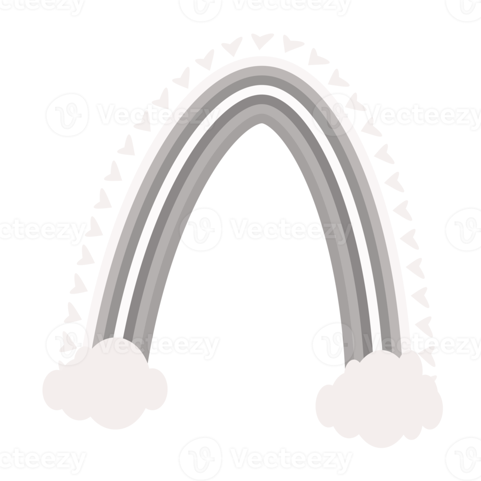 carino pastello arcobaleno con nube e carino elemento png