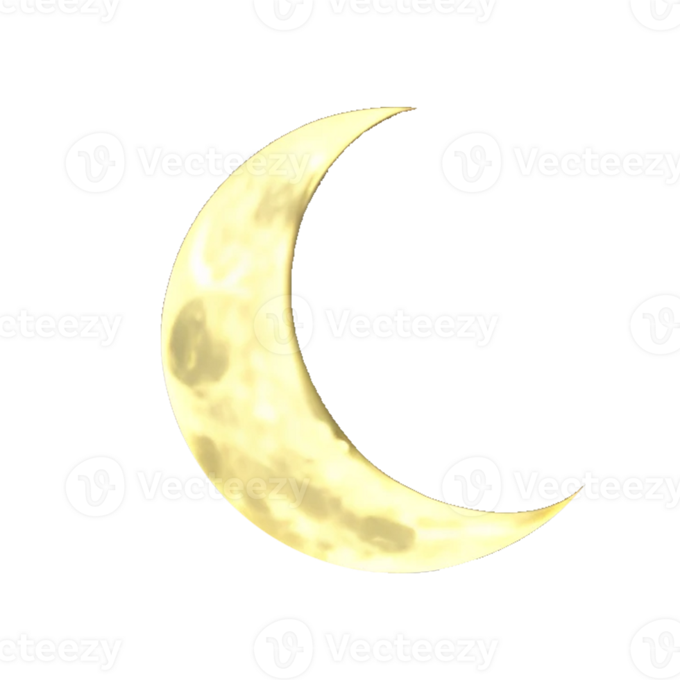 golden Ramadan crescent moon png