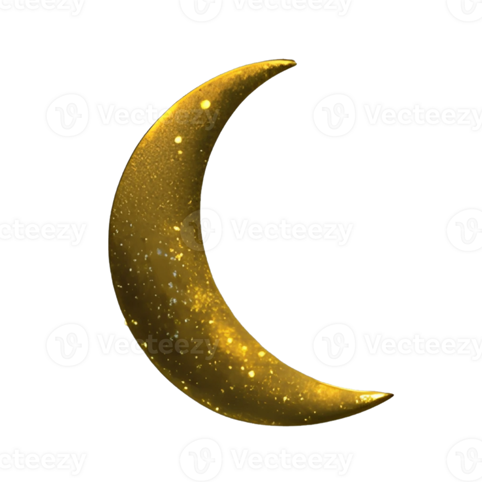 d'or Ramadan croissant lune png