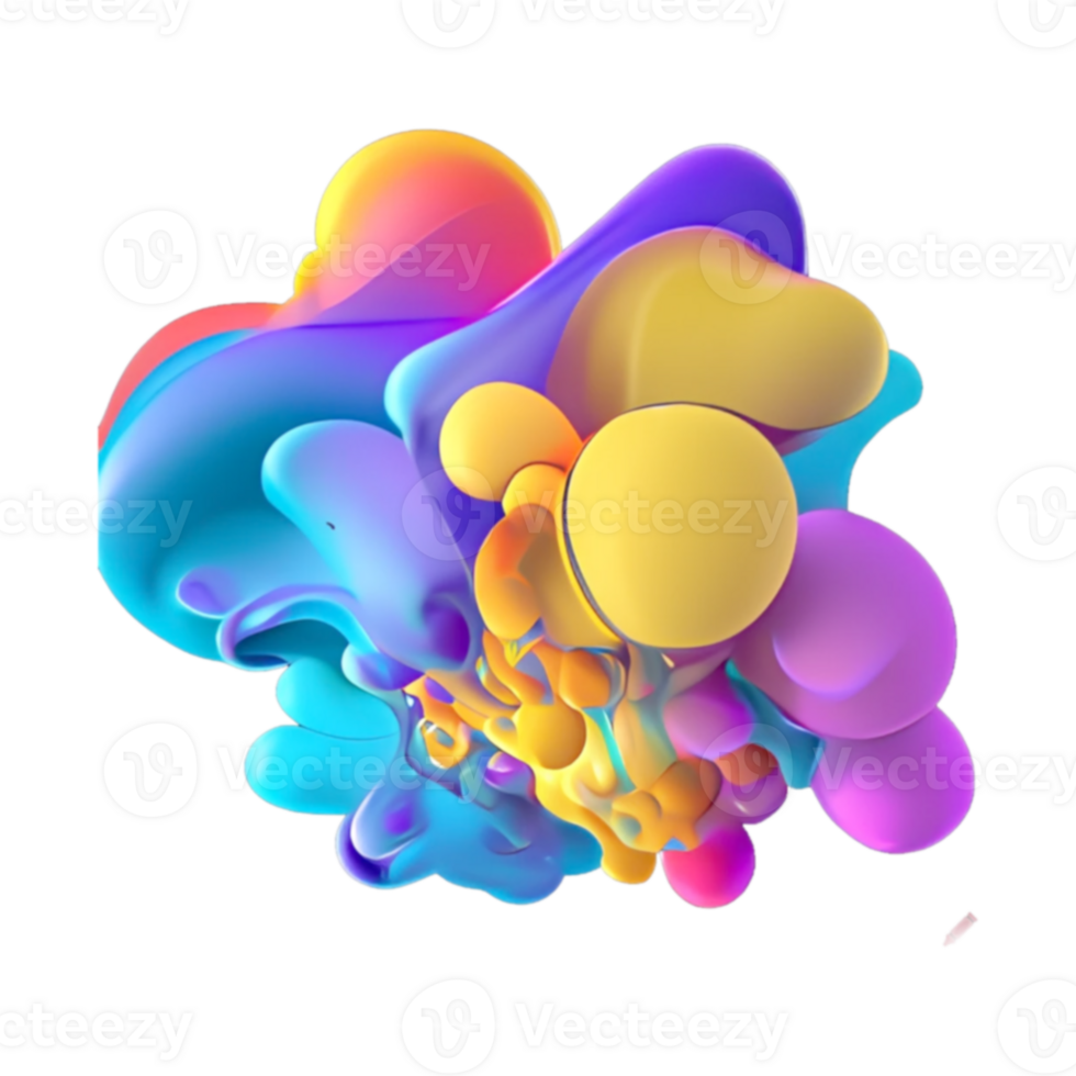 3d colorful abstract liquid shape png