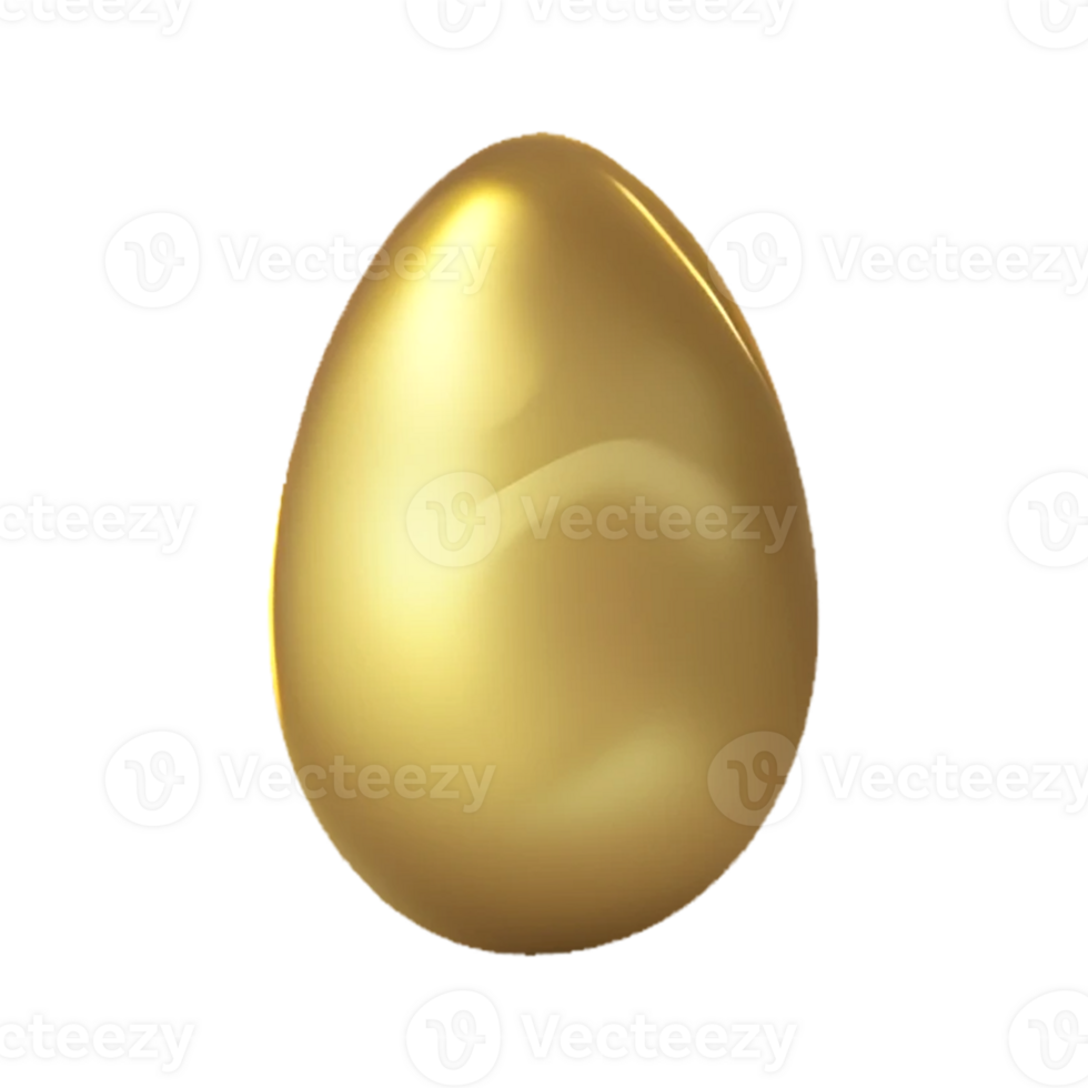 gold easter egg isolated on transparent background png