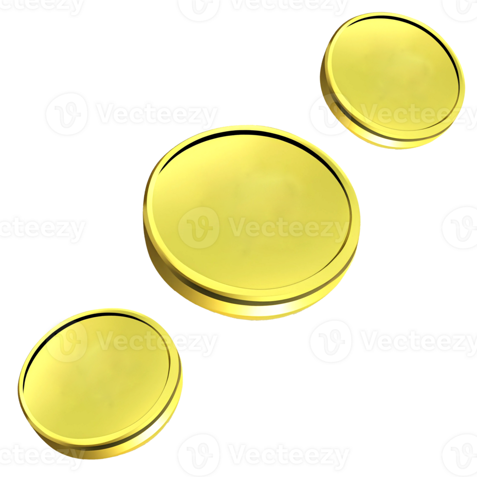 gold coin 3d rendered png