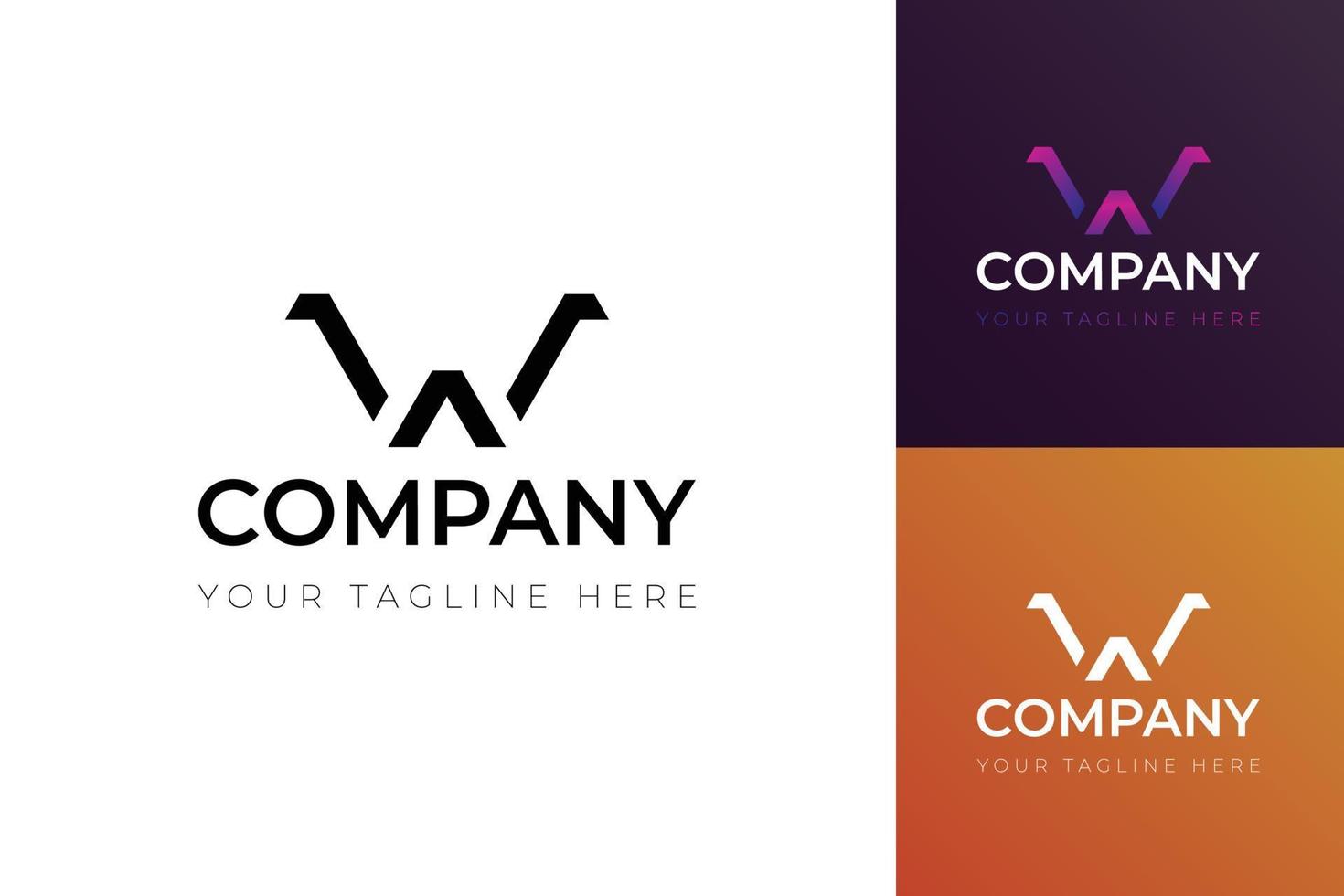 W letter logo for business in different concept, company startup or corporation identity, logo vector for Company.
