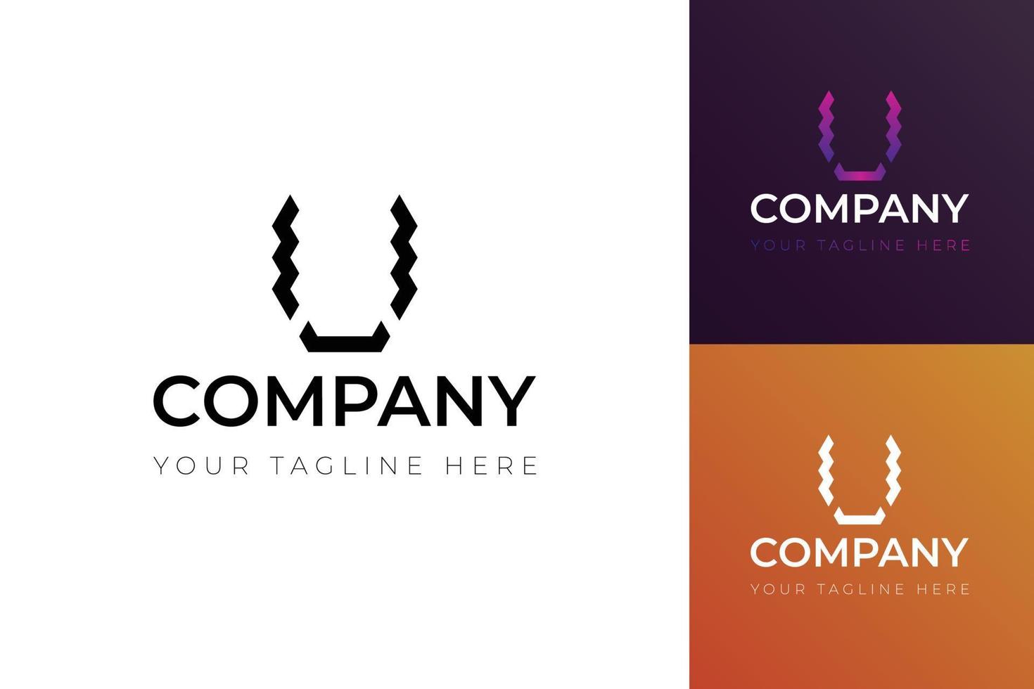 U letter logo for business in different concept, company startup or corporation identity, logo vector for Company.