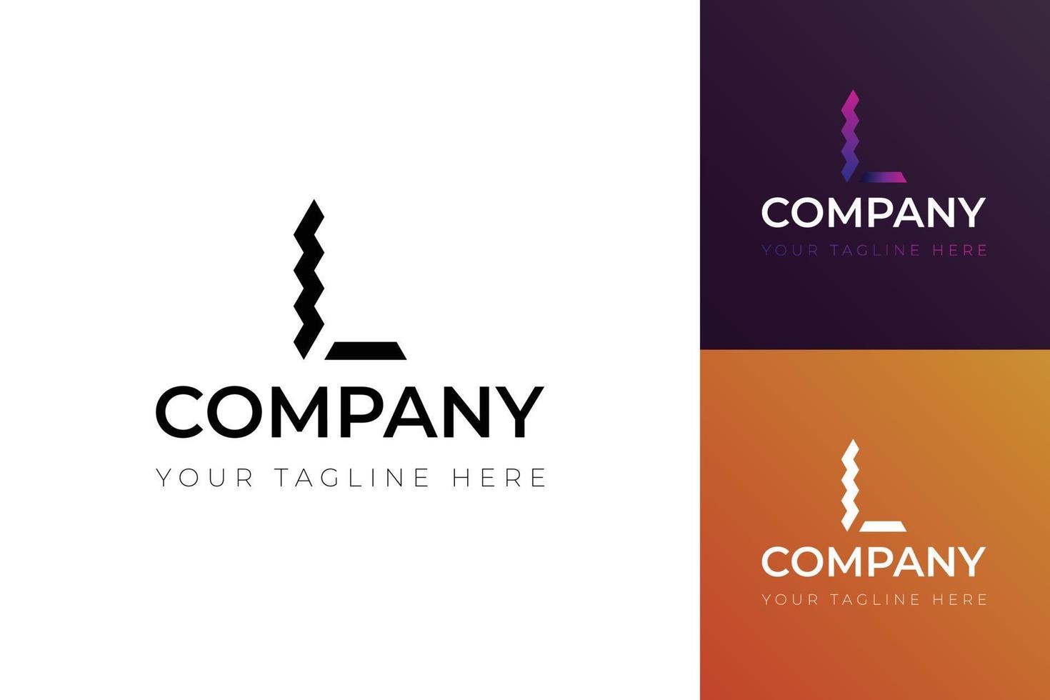 L letter logo for business in different concept, company startup or corporation identity, logo vector for Company.