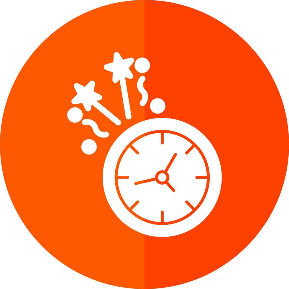 New Year Clock Vector Icon Design