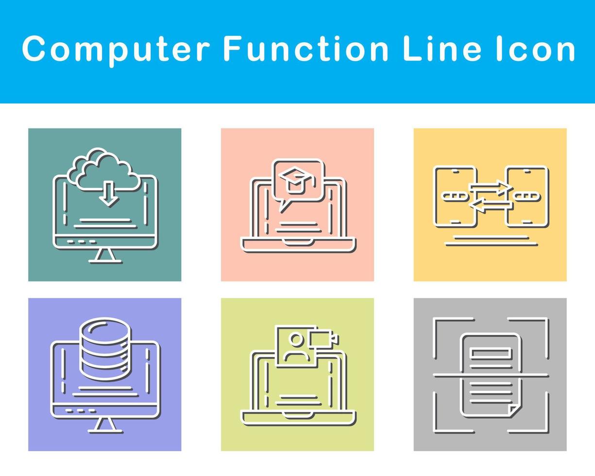 Computer Function Vector Icon Set