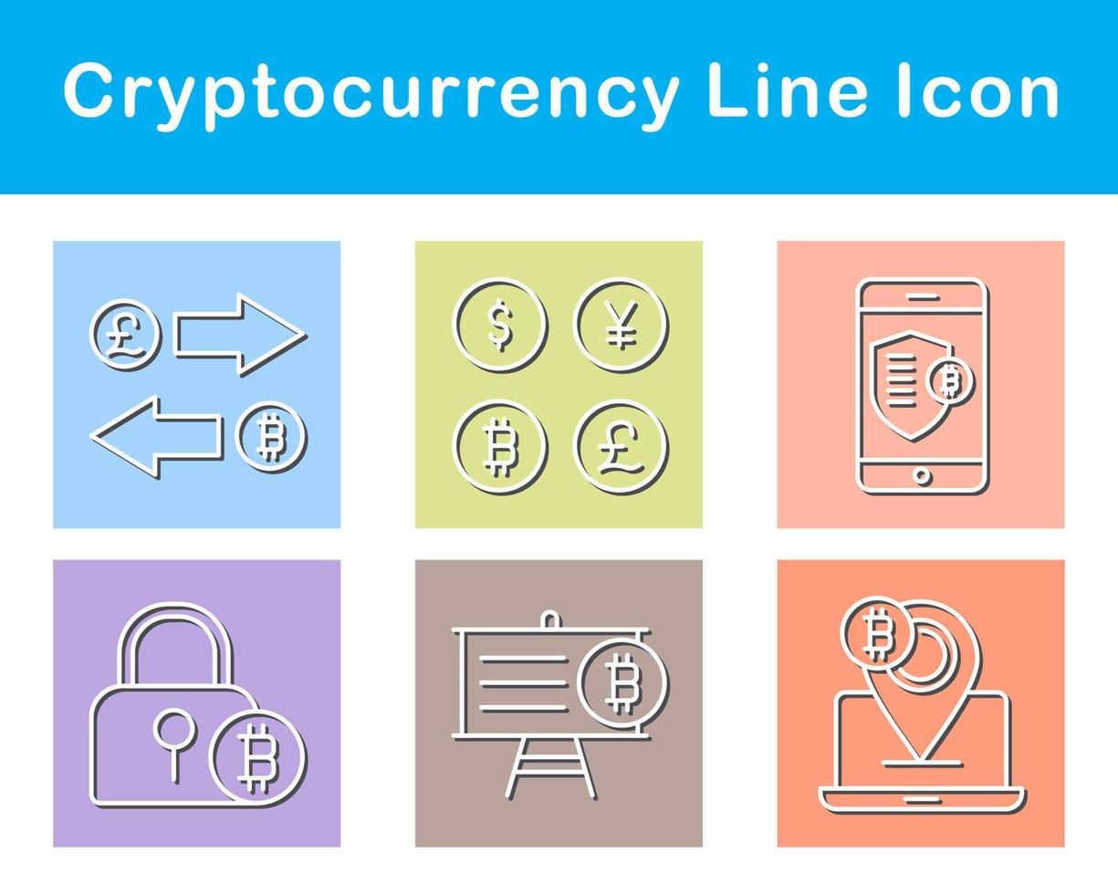 bitcoin y criptomoneda vector icono conjunto