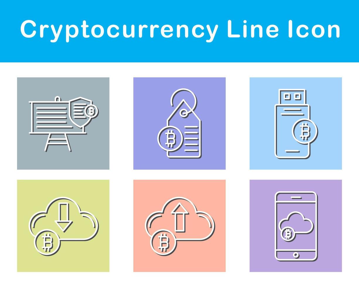 Bitcoin And Cryptocurrency Vector Icon Set