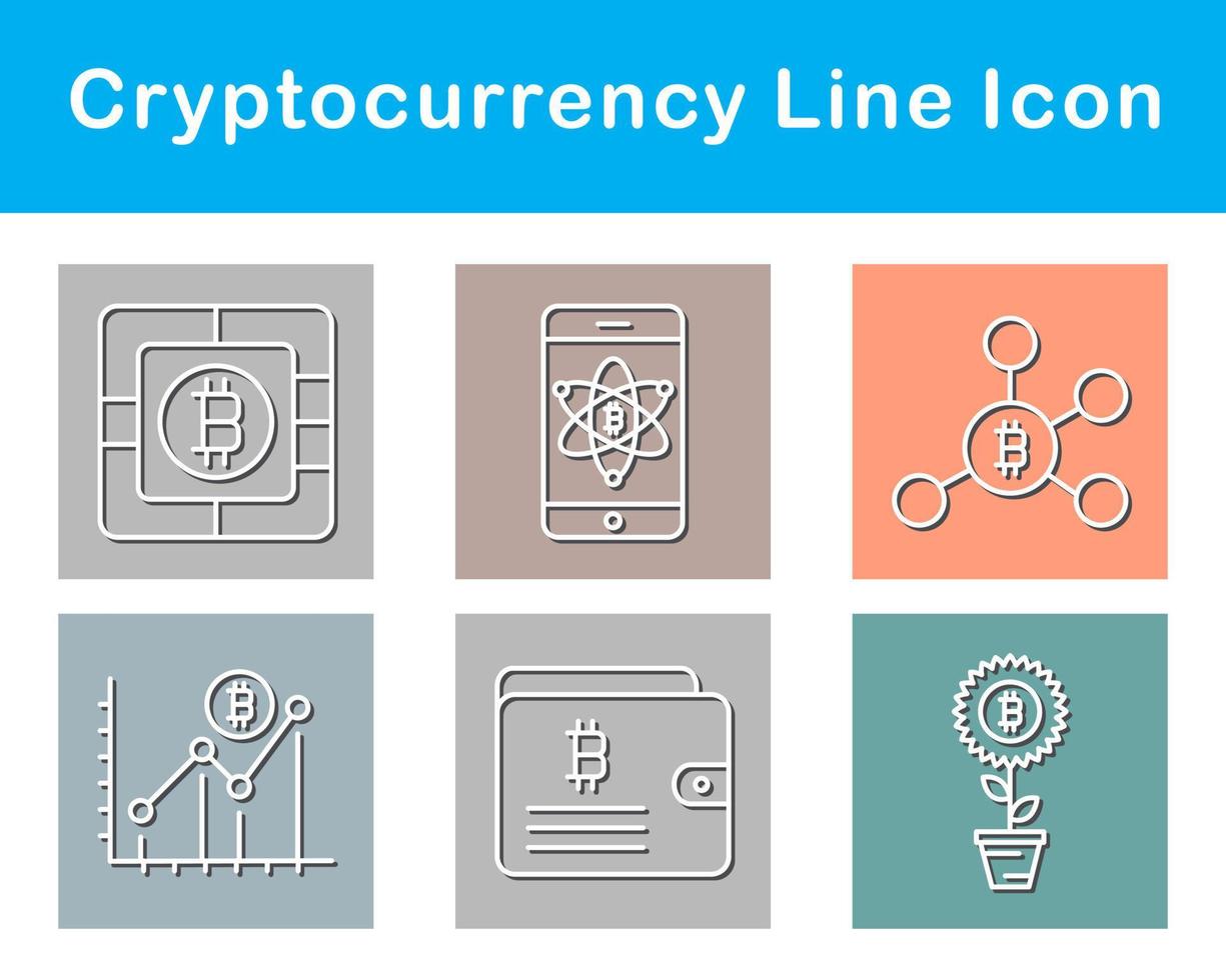 Bitcoin And Cryptocurrency Vector Icon Set