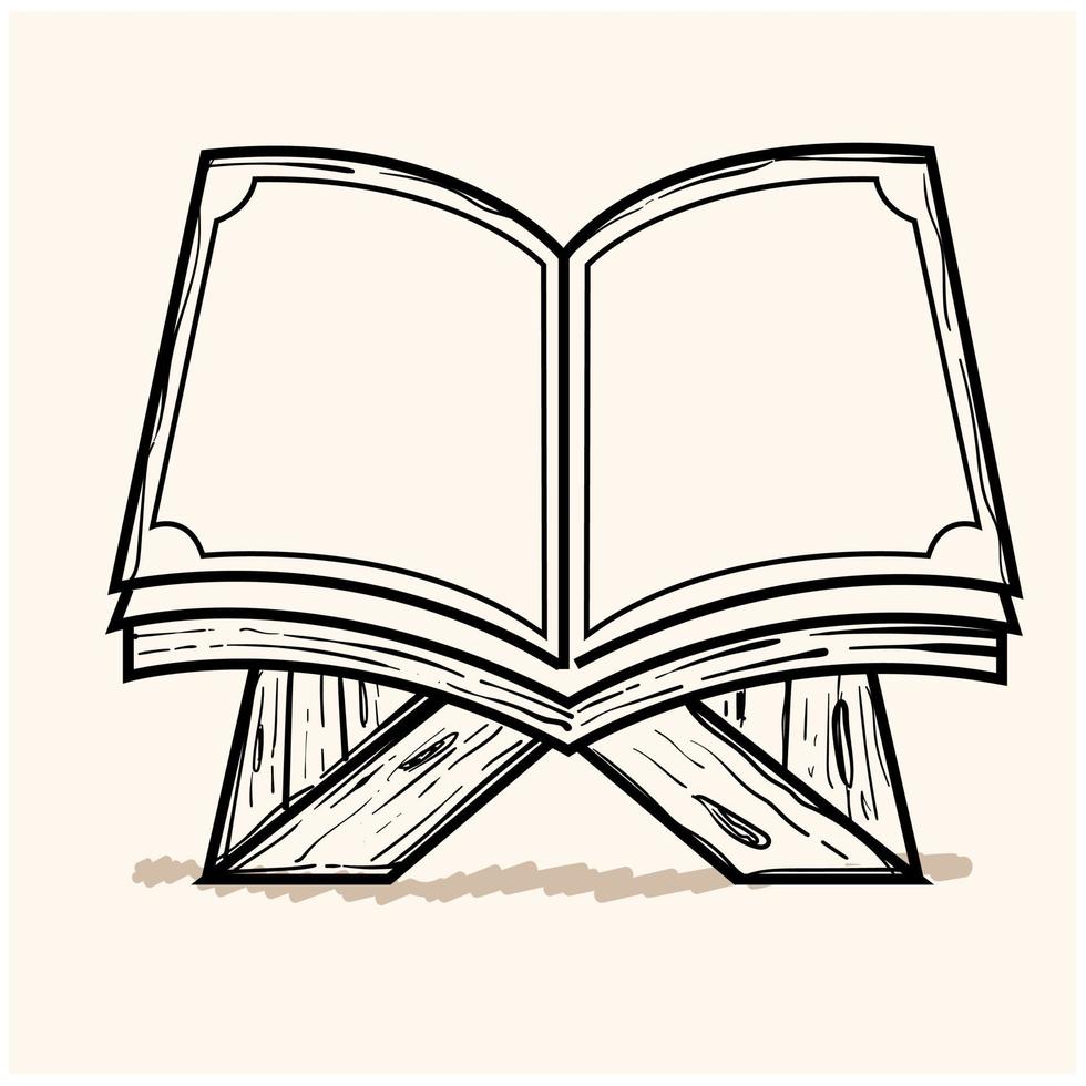Quran vector illustration doodle. isolated with colored hand drawn style