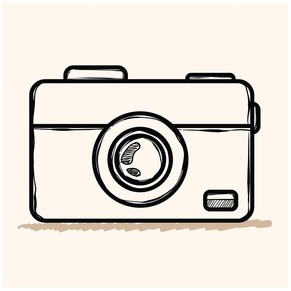 camera doodle icon vector