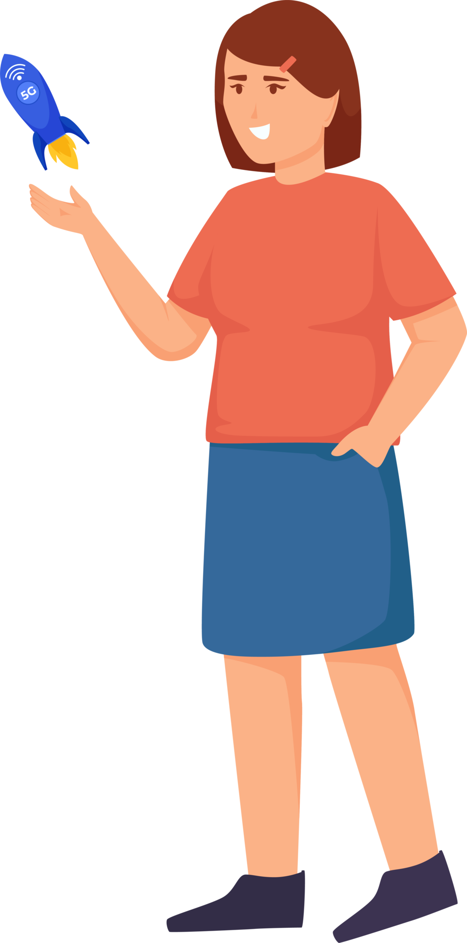 Cartoon Character With 5G High Speed Symbol Illustration 5G Wireless cartoon-character-with-5g-high-speed-symbol-illustration-5g-wireless
