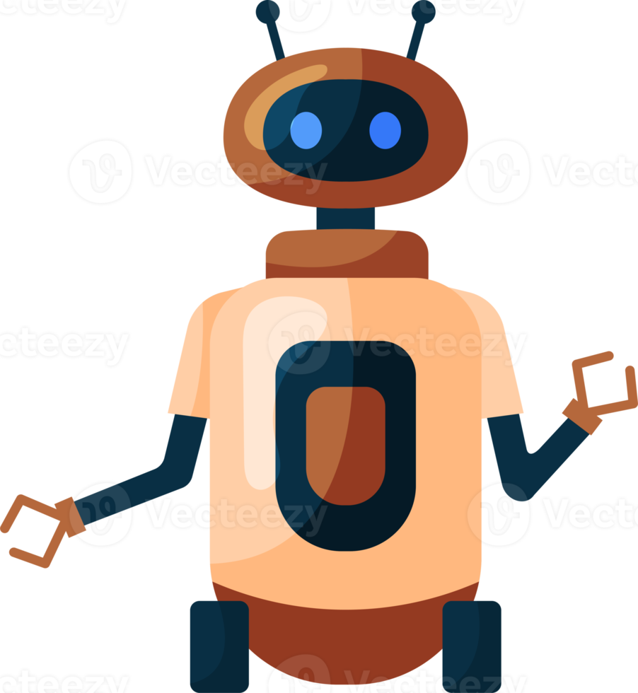 Cute robot, chatbot, AI bot character design illustration. AI technology and cyber character. Futuristic technology service and communication artificial intelligence concept png
