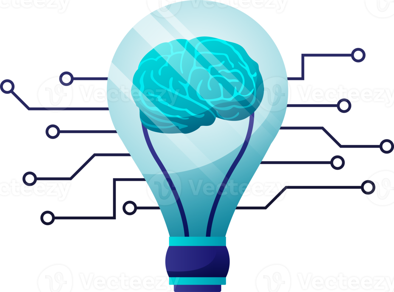 Artificial intelligence icon element design illustration. AI technology and cyber icon element. Futuristic technology service and communication artificial intelligence concept png