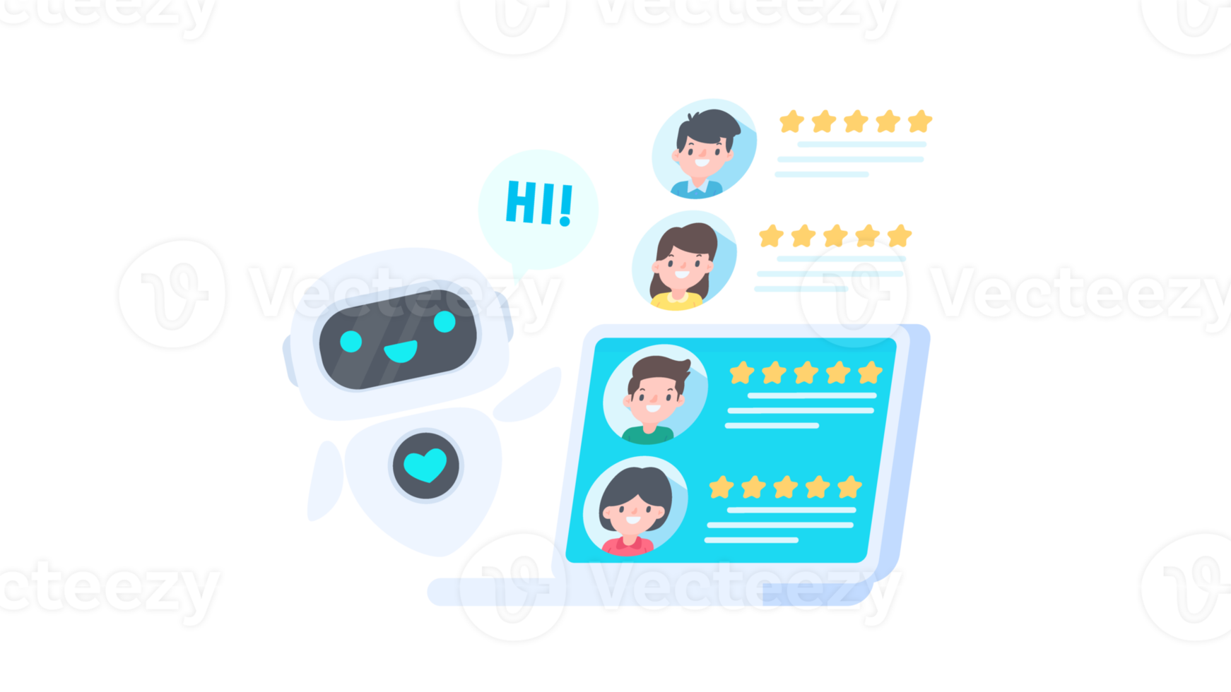 Auto reply system with intelligent robots provide information and help customers with problems png