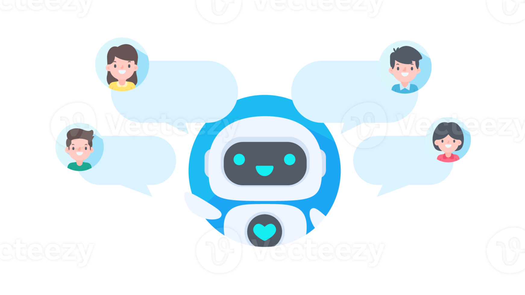 Auto reply system with intelligent robots provide information and help customers with problems png