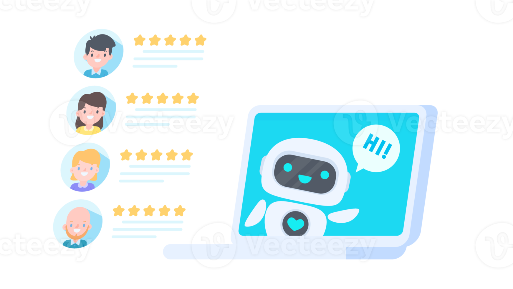 auto respuesta sistema con inteligente robots proporcionar información y ayuda clientes con problemas png