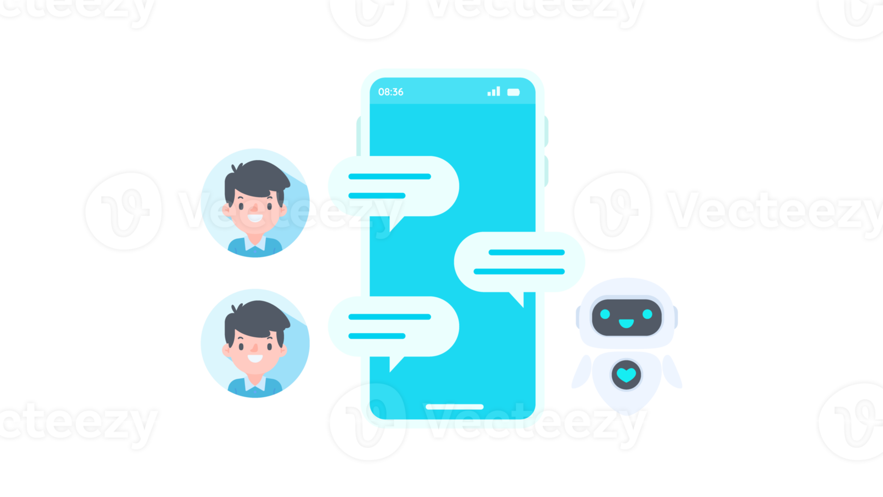 auto respuesta sistema con inteligente robots proporcionar información y ayuda clientes con problemas png