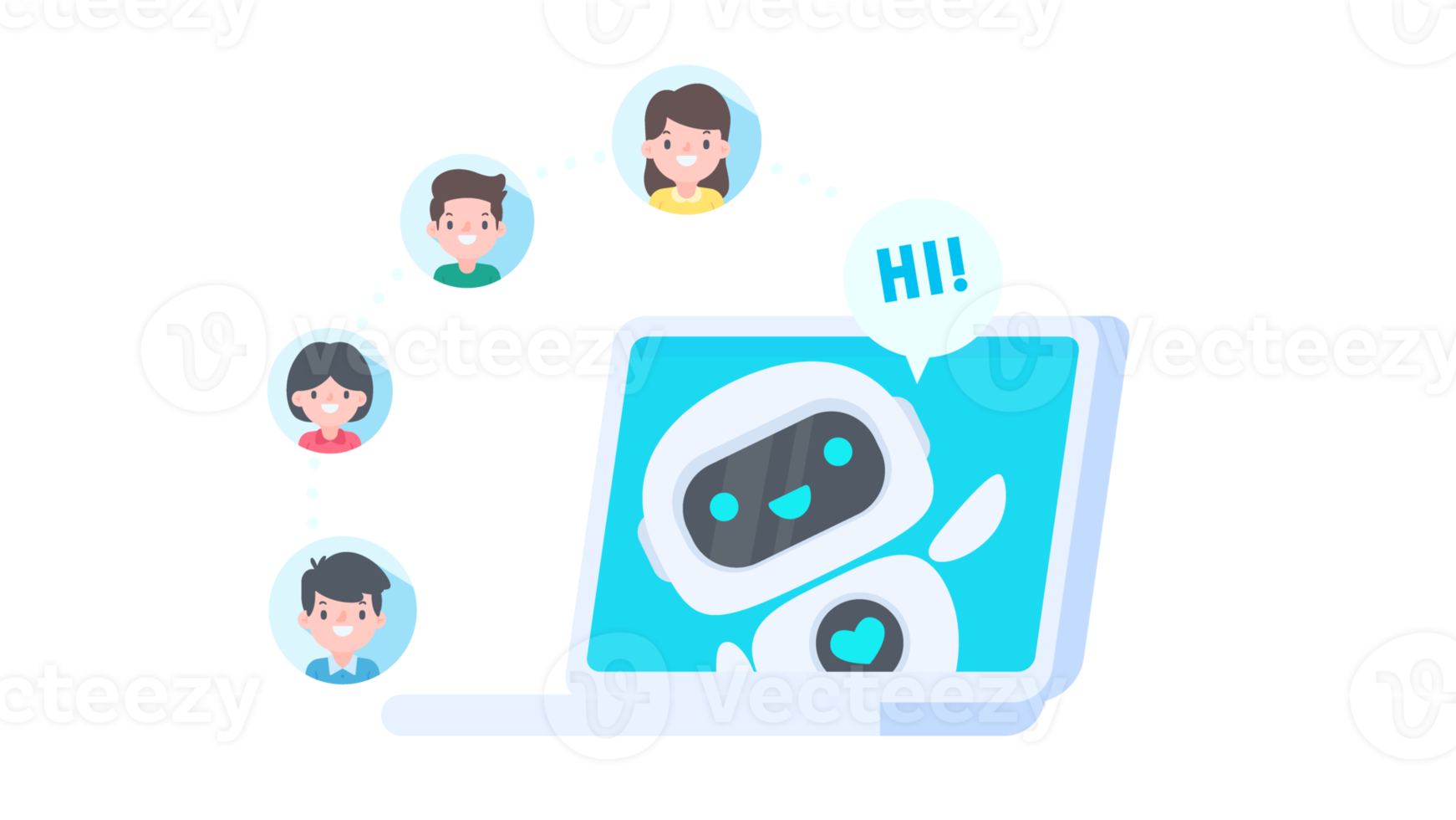 auto respuesta sistema con inteligente robots proporcionar información y ayuda clientes con problemas png