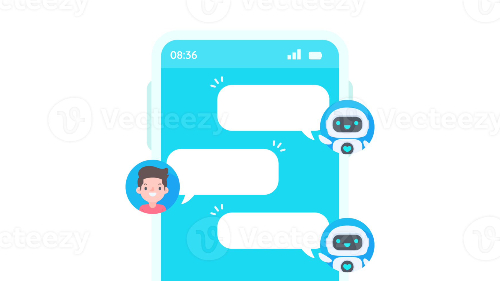 auto respuesta sistema con inteligente robots proporcionar información y ayuda clientes con problemas png