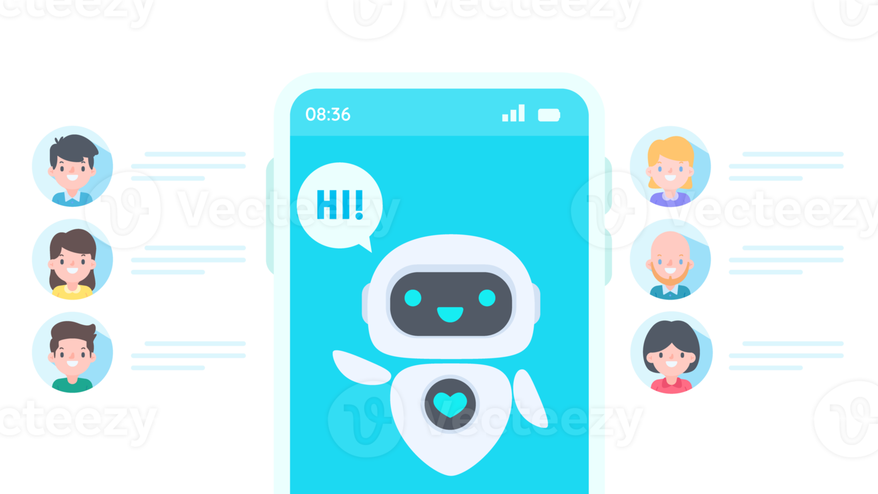 auto respuesta sistema con inteligente robots proporcionar información y ayuda clientes con problemas png