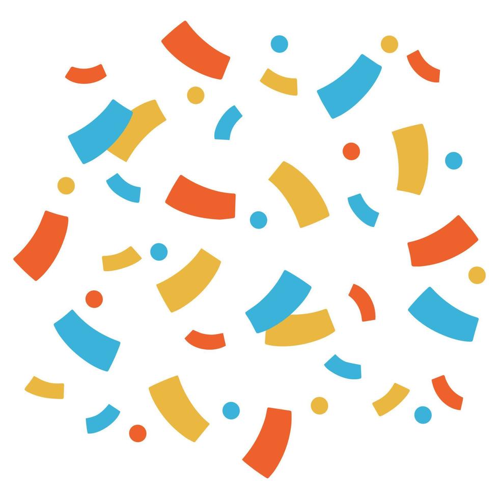 Scattered colored confetti. Vector isolated confetti.