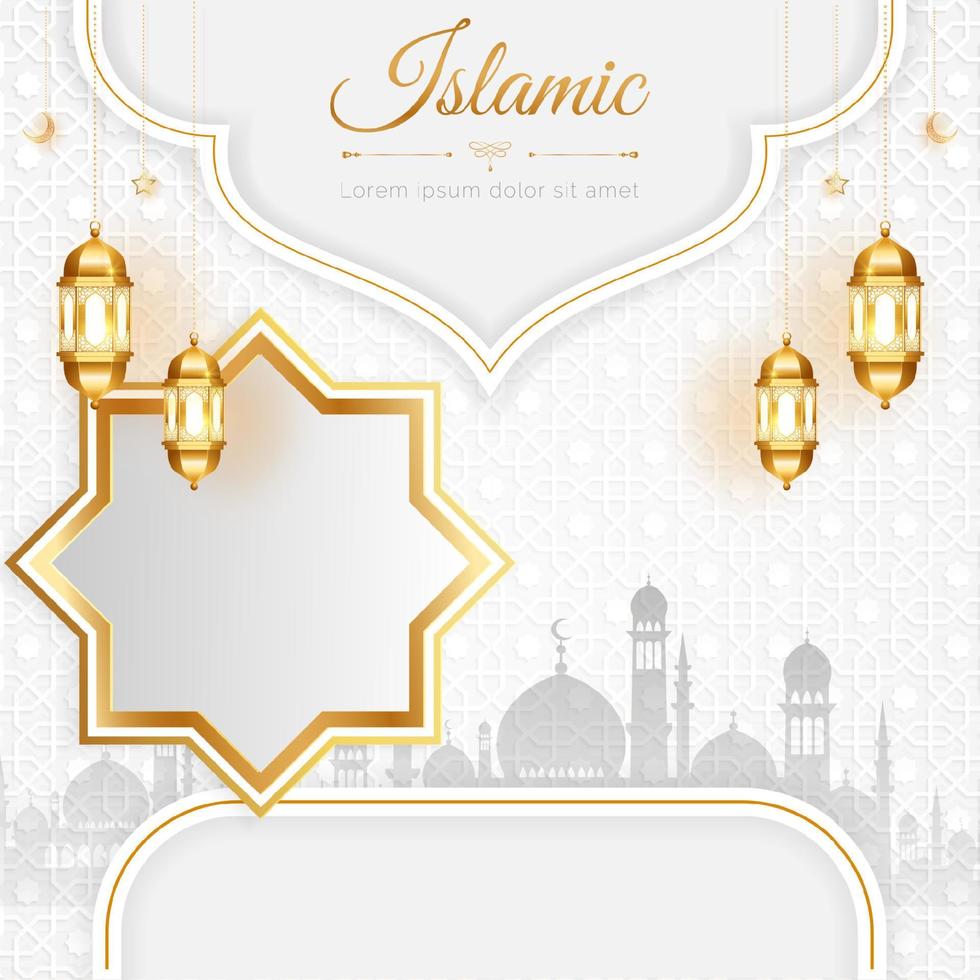 Islamic Arabic Luxury Background with Geometric pattern and Beautiful Ornament vector