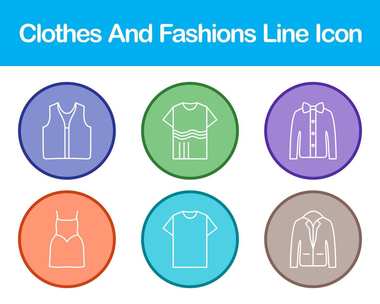 Clothes And Fashions Vector Icon Set