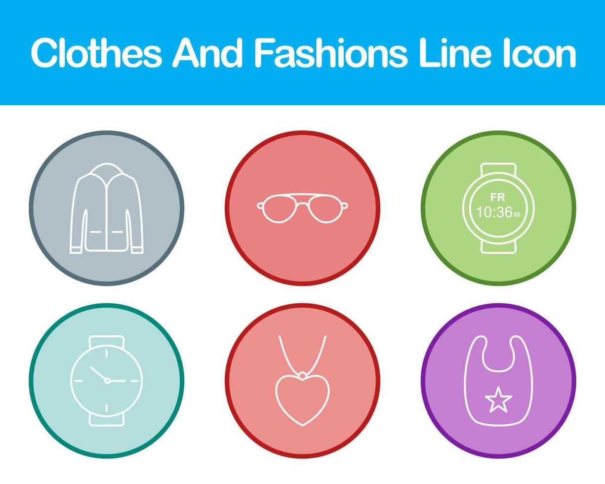 Clothes And Fashions Vector Icon Set