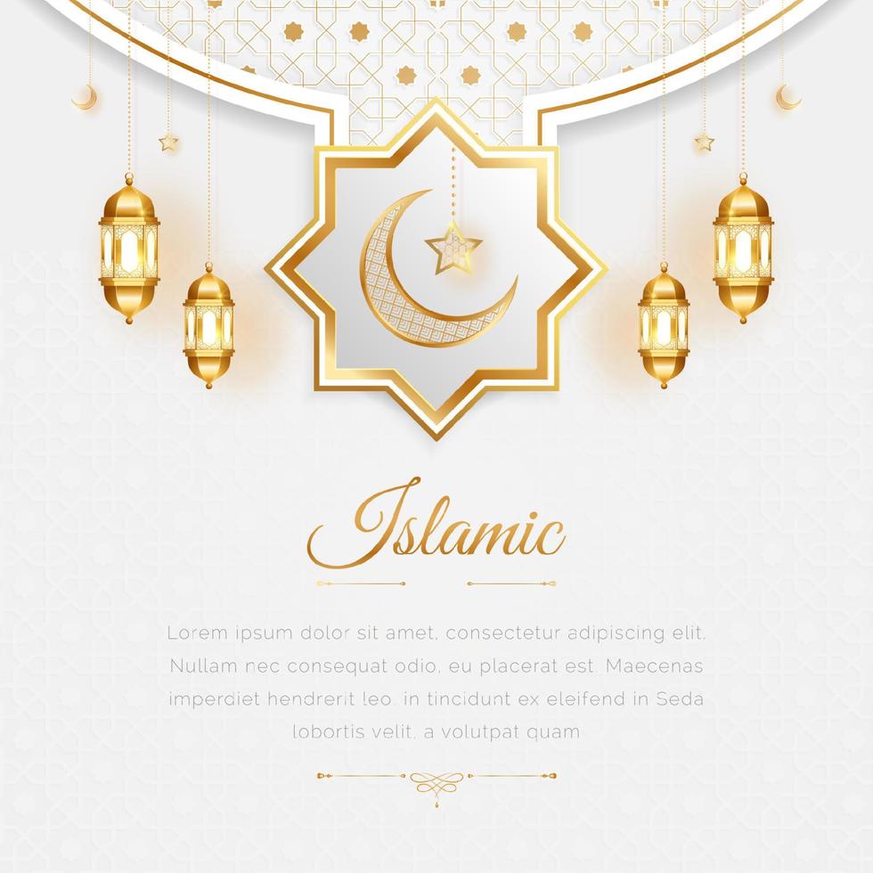Islamic Arabic Luxury Background with Geometric pattern and Beautiful Ornament vector