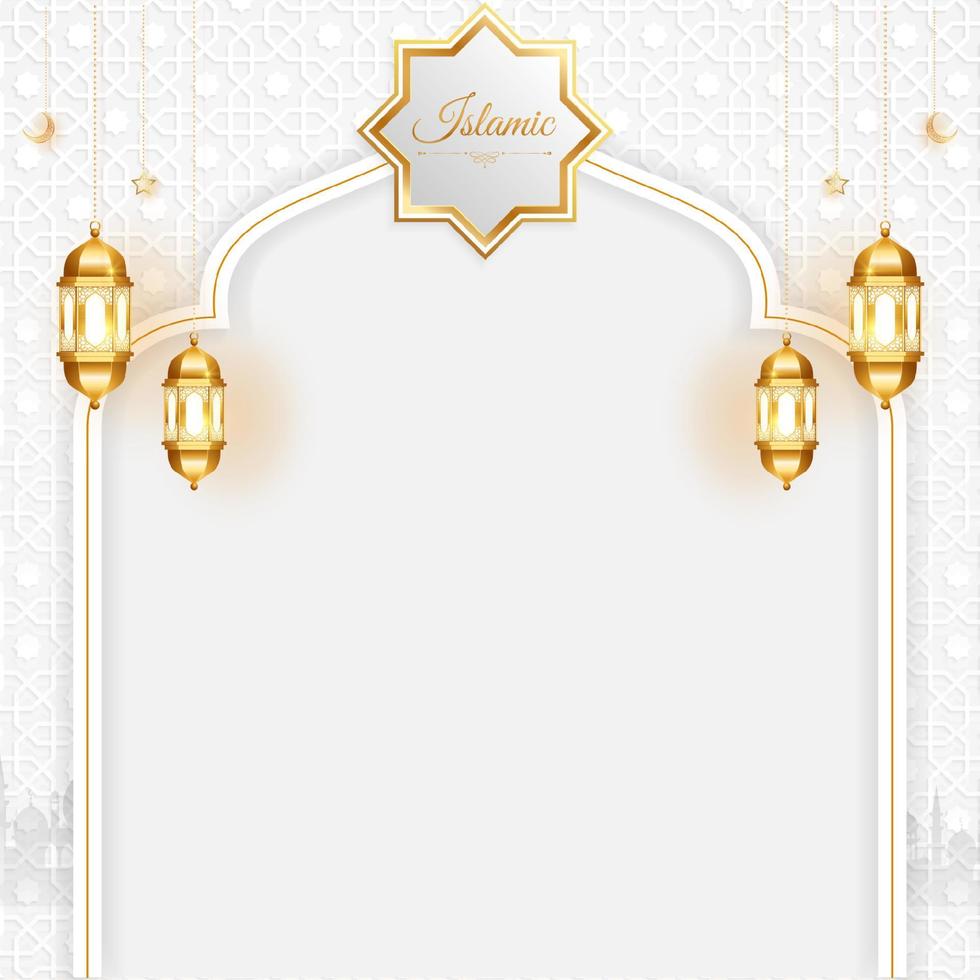 Islamic Arabic Luxury Background with Geometric pattern and Beautiful Ornament vector