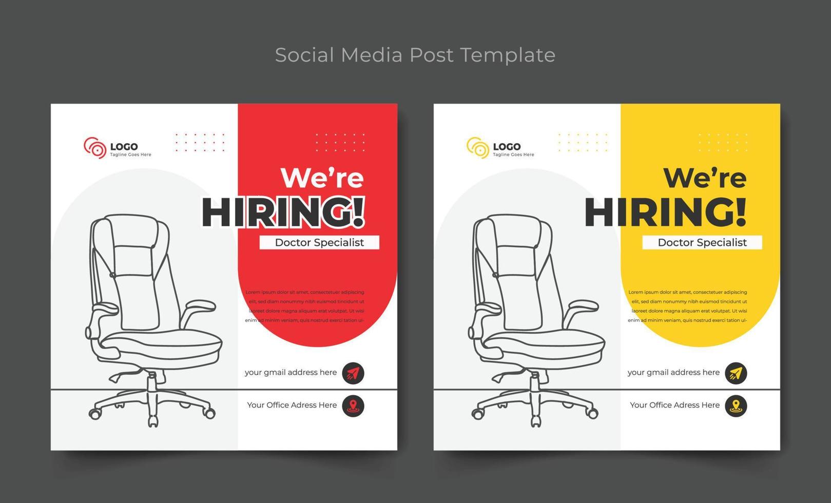 We are hiring social media post, We are hiring job vacancy social media banner and square web banner design. vector