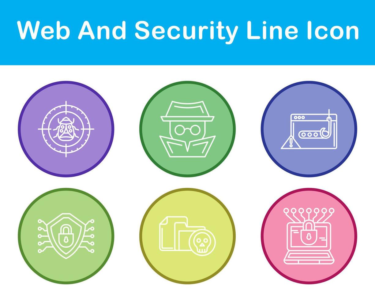 web y seguridad vector icono conjunto