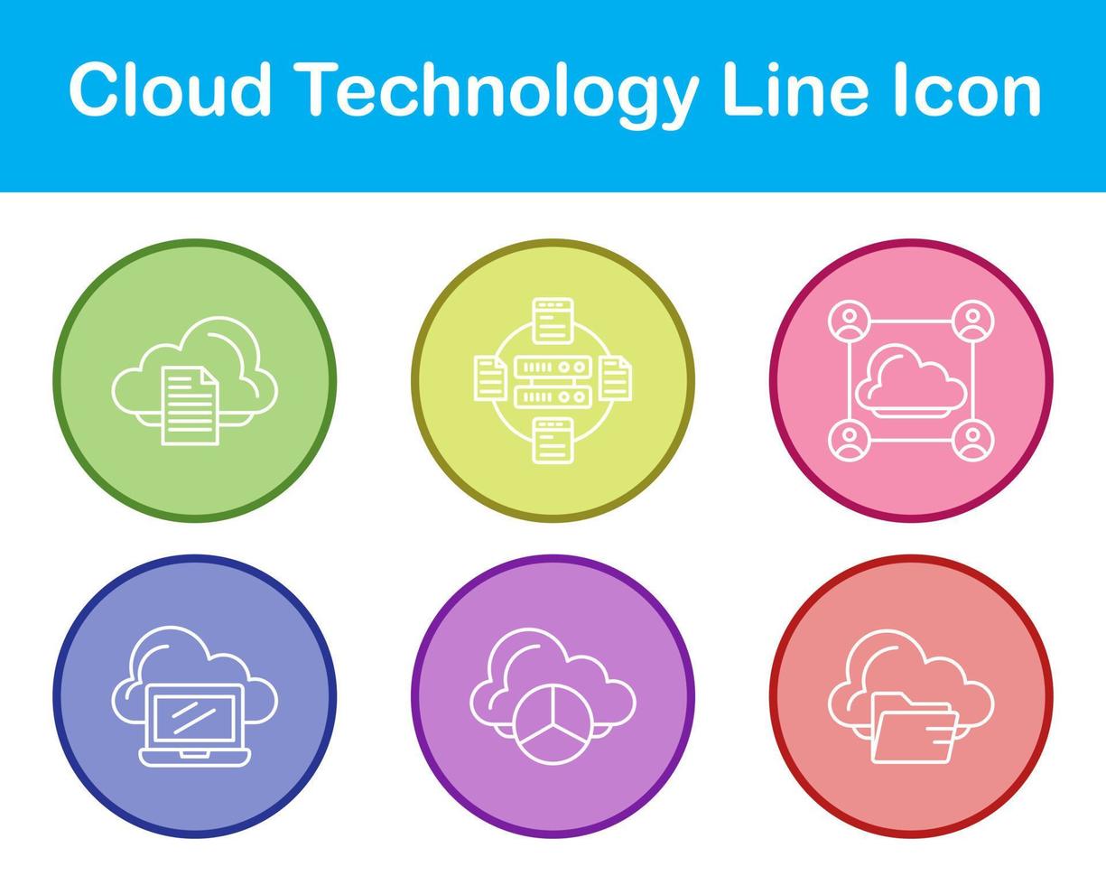 nube tecnología vector icono conjunto