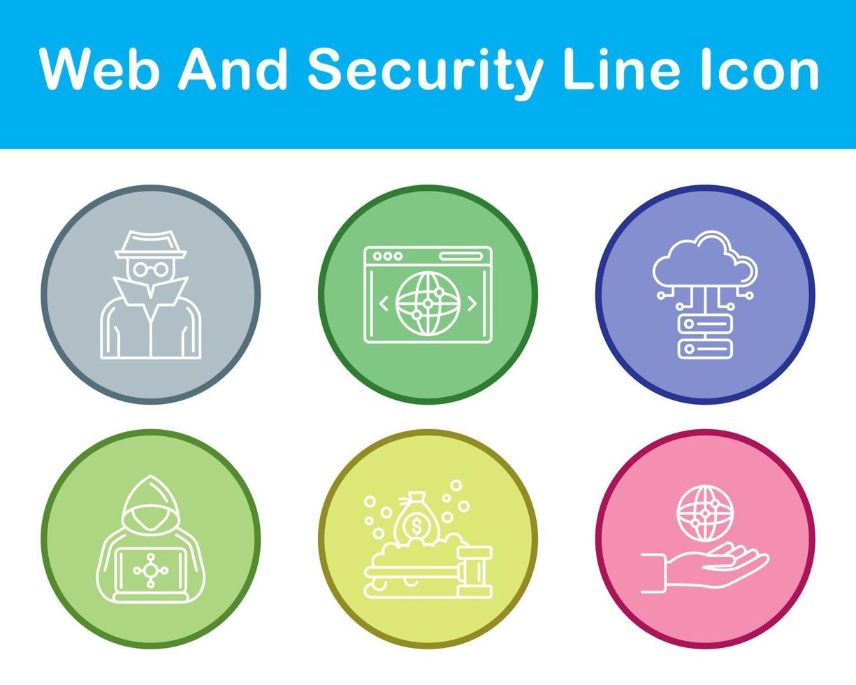 web y seguridad vector icono conjunto