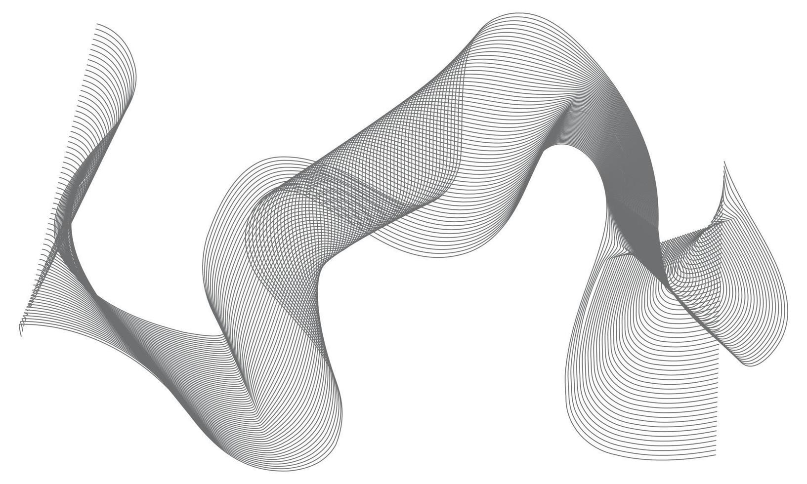 Abstract gray wave element wave with lines created using blend tool vector