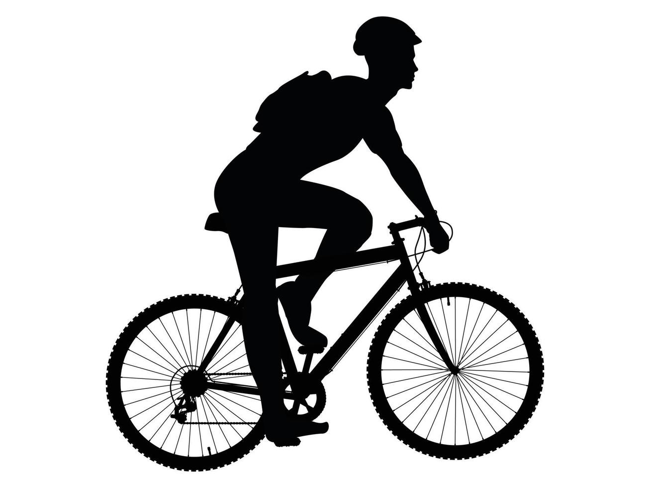 Black silhouette set of cycling bicycle silhouettes vector