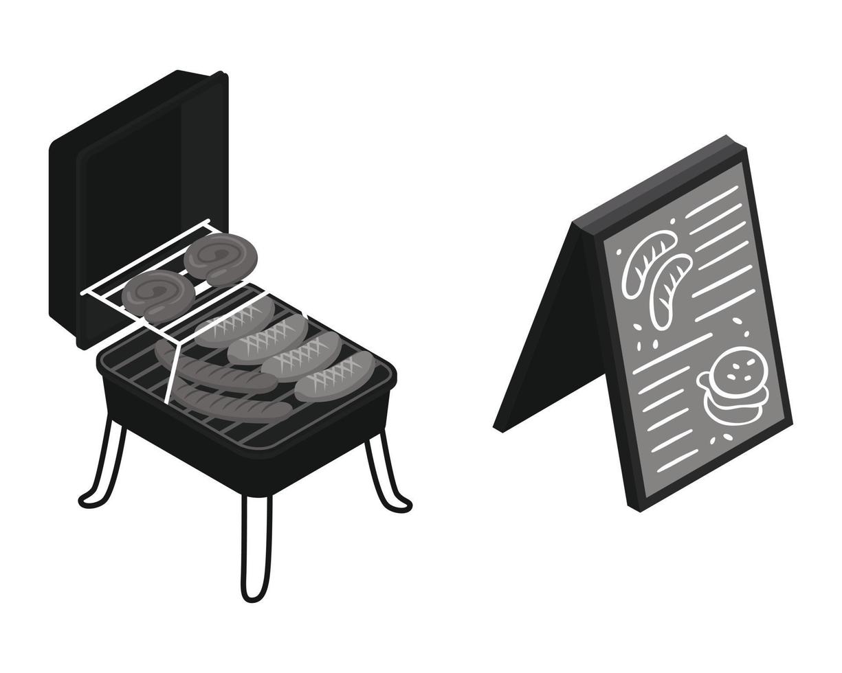 vector barbecue foood party illustration