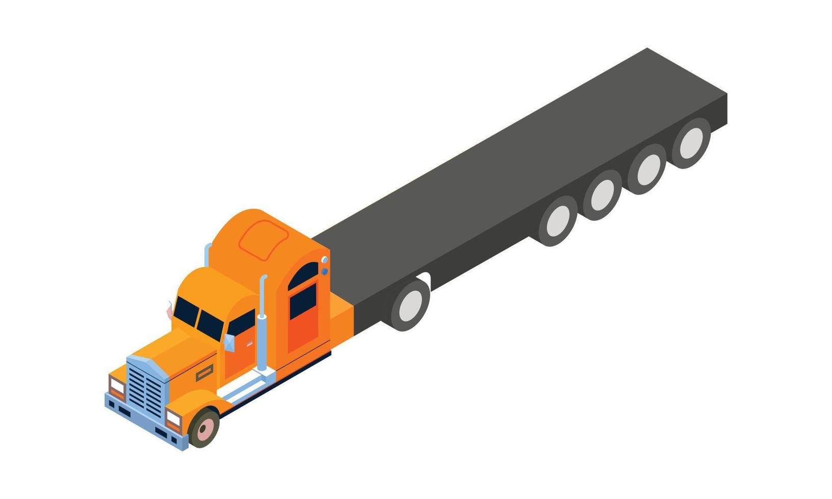 Solid color truck illustration white background vector