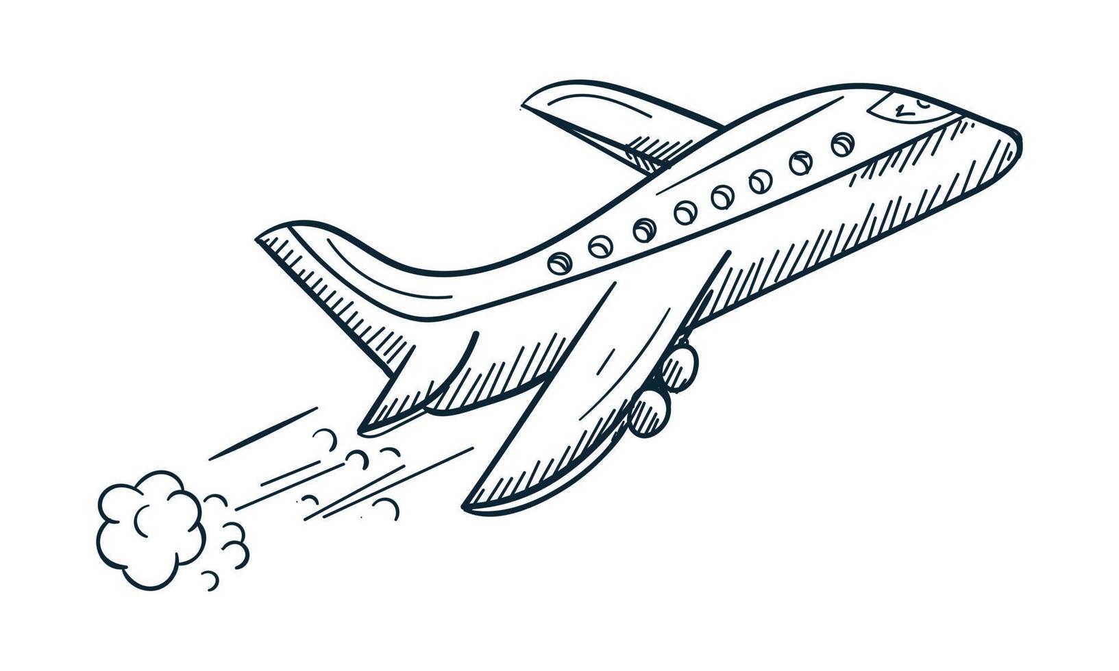 vector plane outline illustration