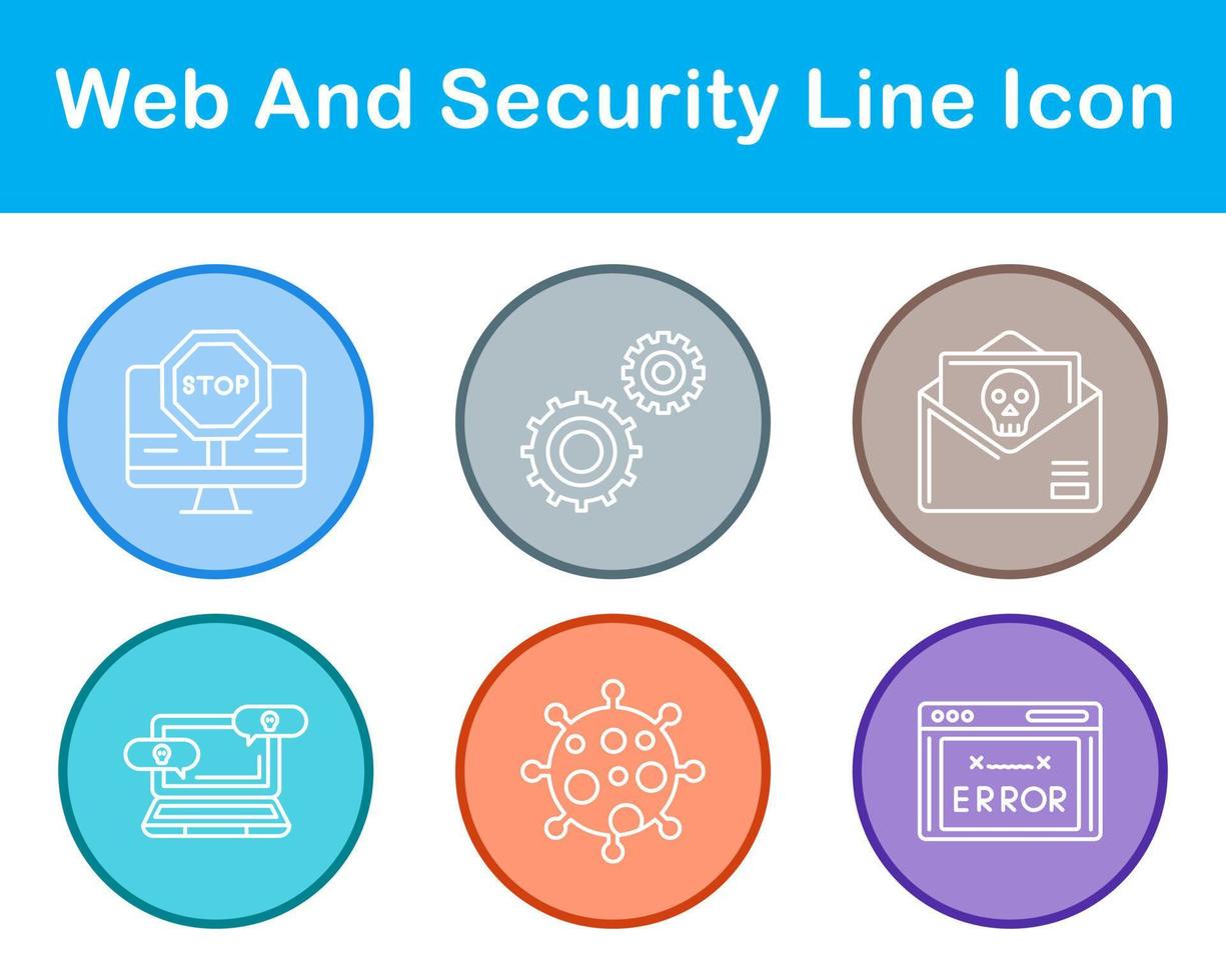 web y seguridad vector icono conjunto